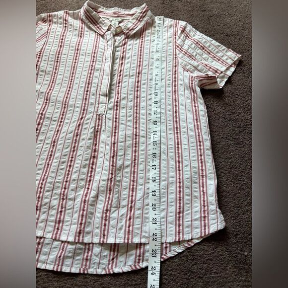 L. L. Bean Striped Half Button Front Top - Picture 8 of 8